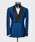Blue-Black Lapel Double-Breasted Classic Tuxedo