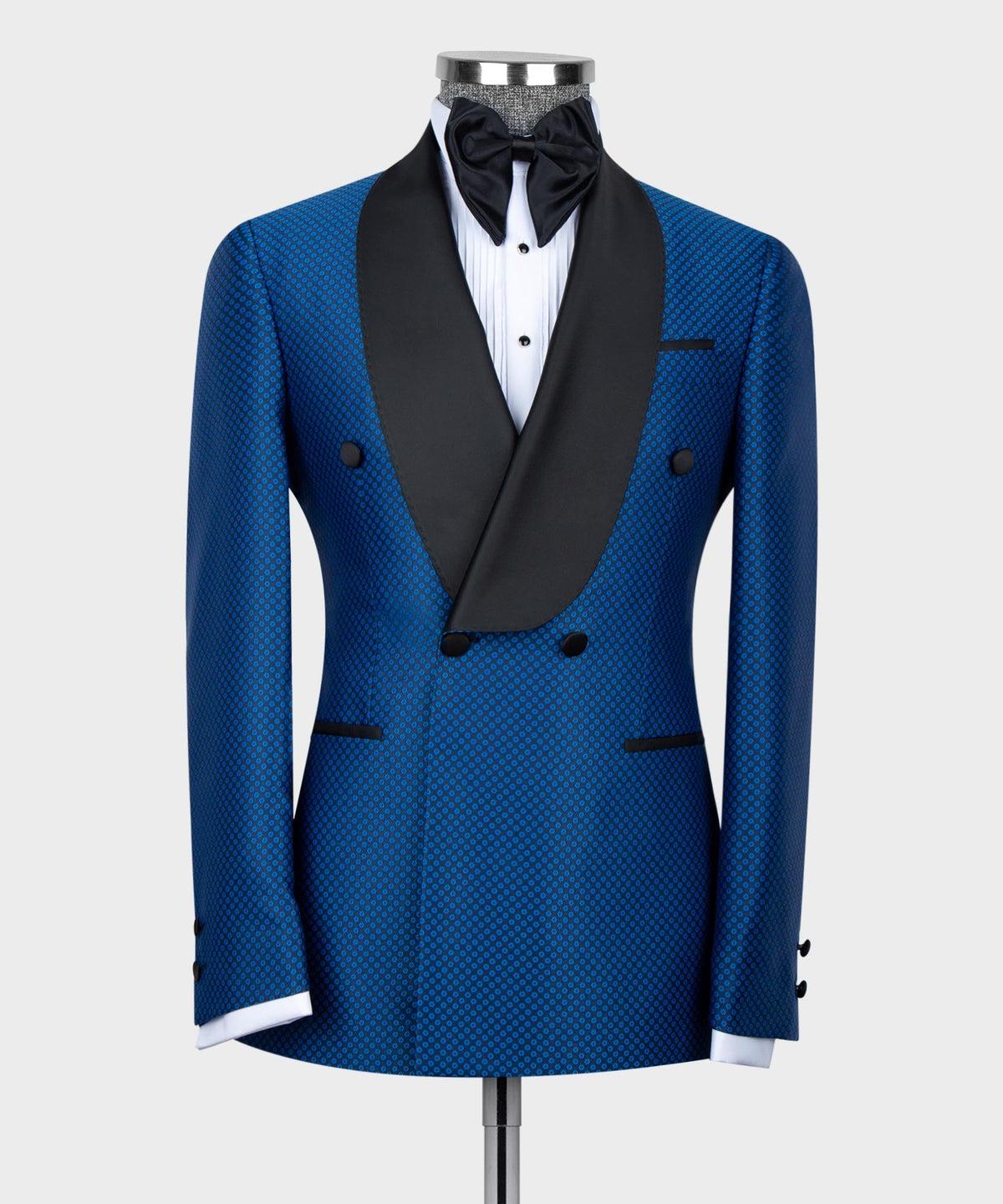 Blue-Black Lapel Double-Breasted Classic Tuxedo