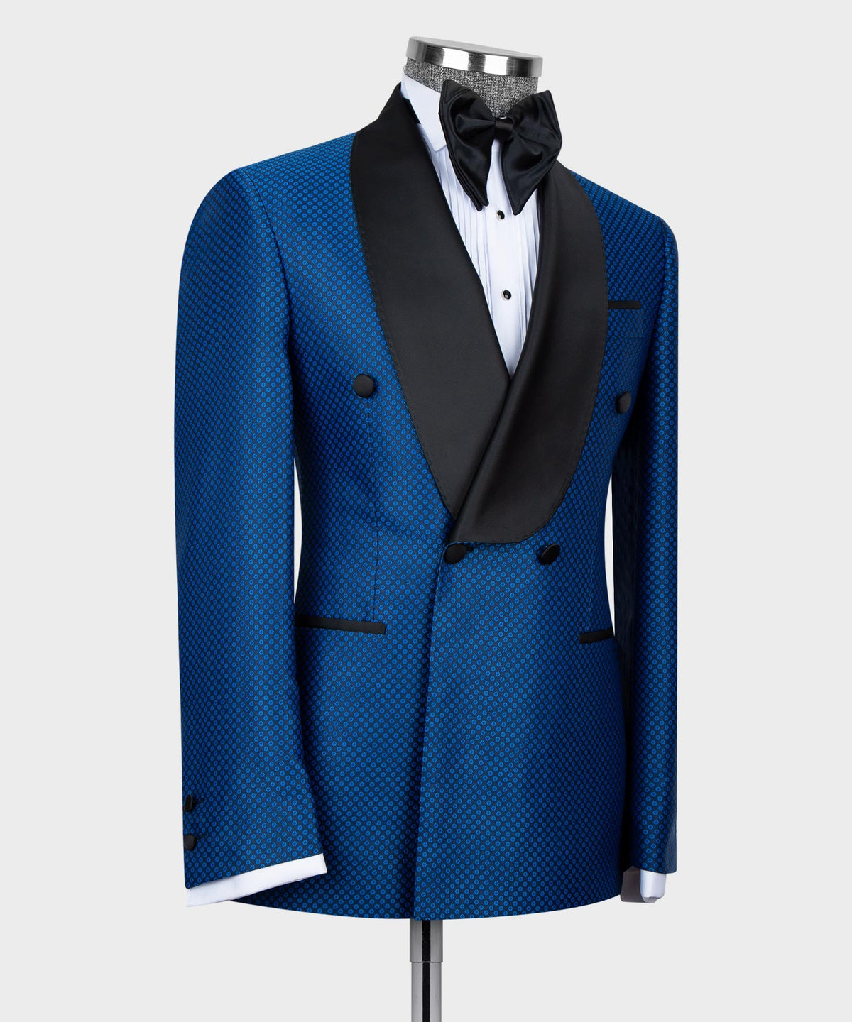 Blue-Black Lapel Double-Breasted Classic Tuxedo
