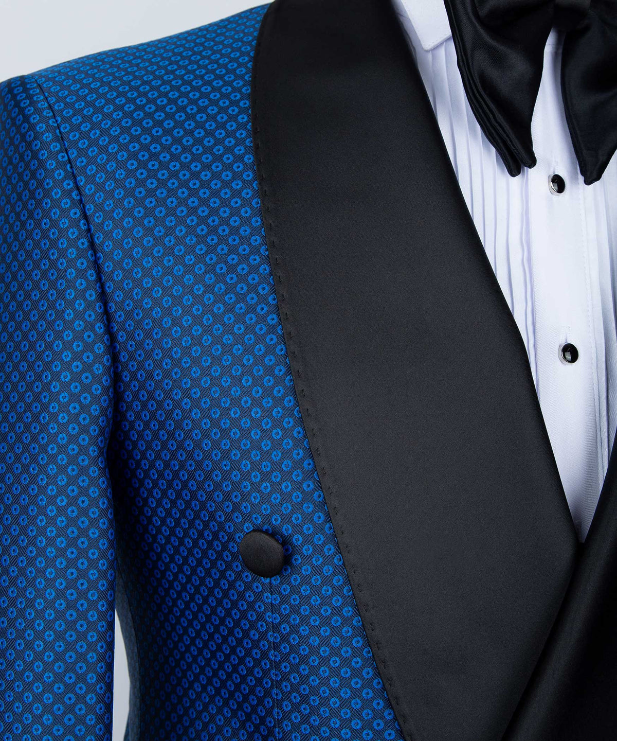 Blue-Black Lapel Double-Breasted Classic Tuxedo