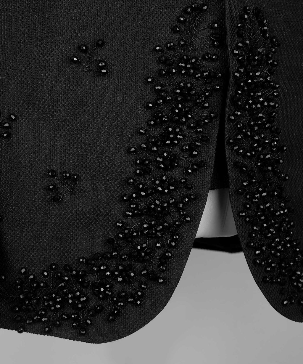 Black-Crystal Jeweled Statement Tuxedo