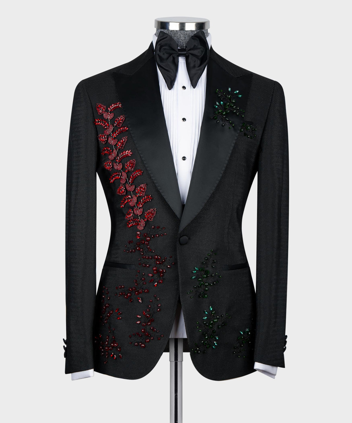 Crystal Jeweled Statement Black Tuxedo