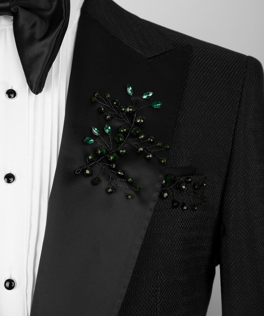 Crystal Jeweled Statement Black Tuxedo