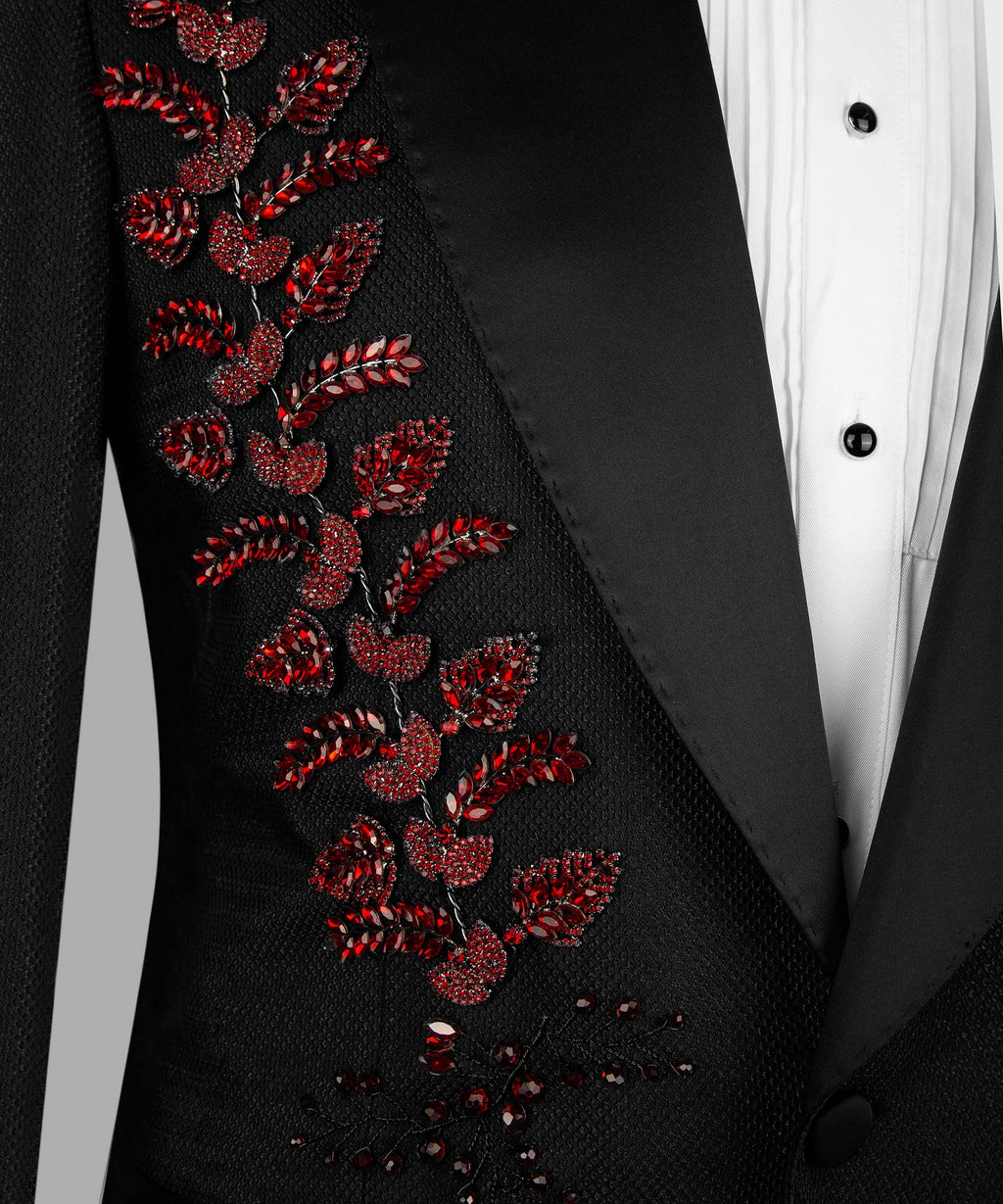 Crystal Jeweled Statement Black Tuxedo