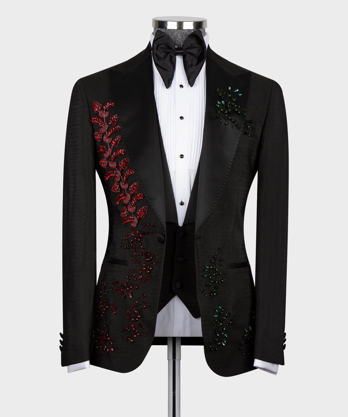 Crystal Jeweled Statement Black Tuxedo