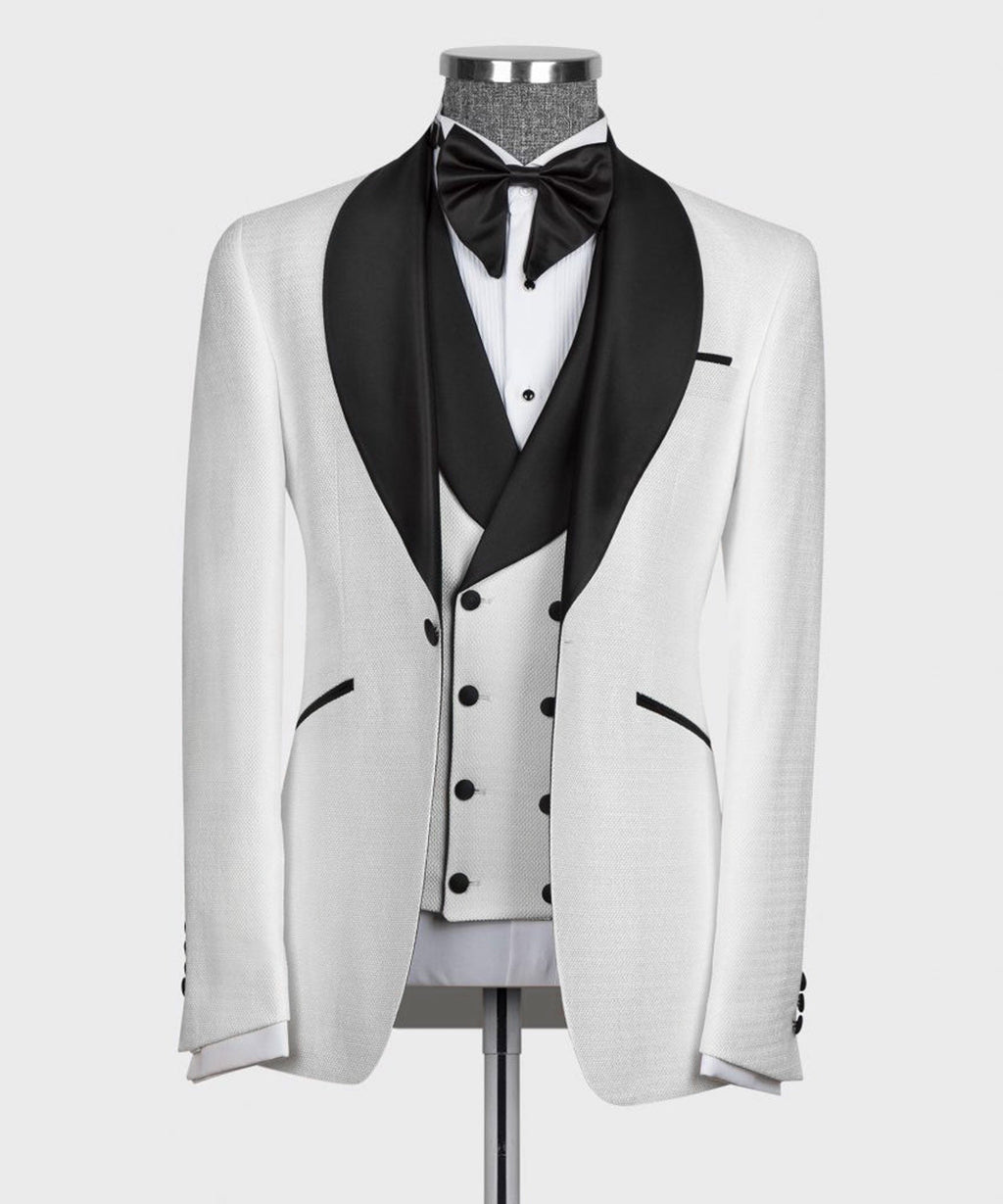 Black Collar White Vest Tuxedo