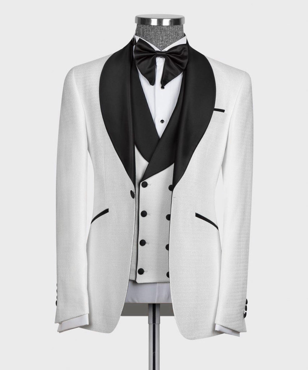 Black Collar White Vest Tuxedo