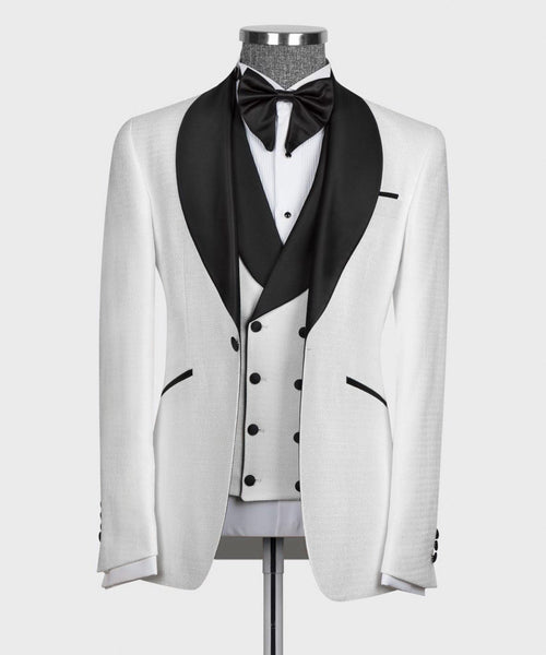 Black Collar White Vest Tuxedo