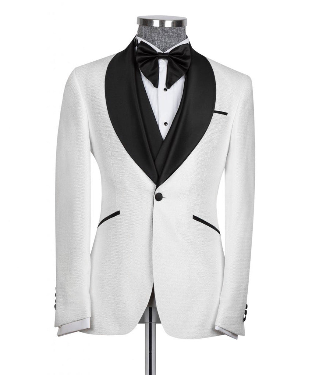 Black Collar White Vest Tuxedo