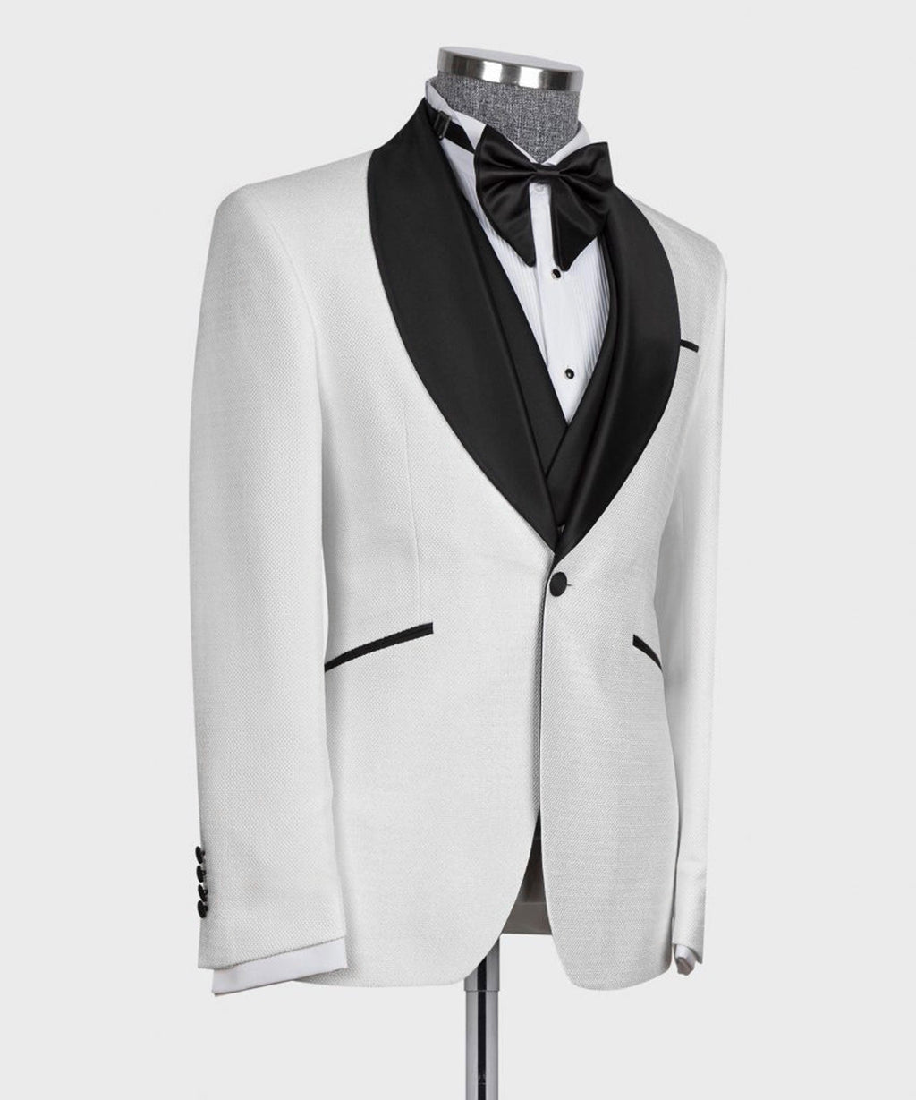 Black Collar White Vest Tuxedo