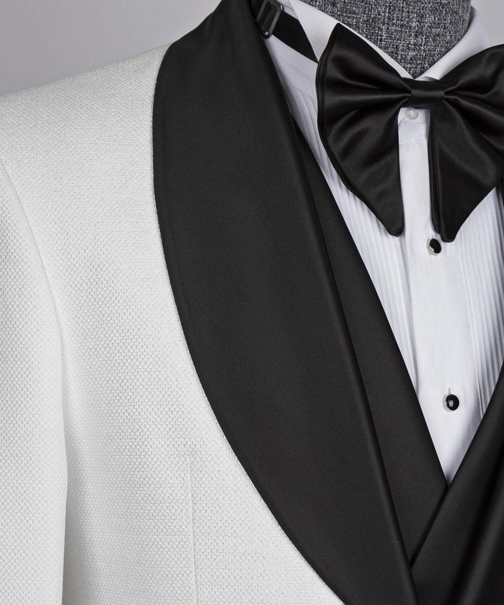Black Collar White Vest Tuxedo