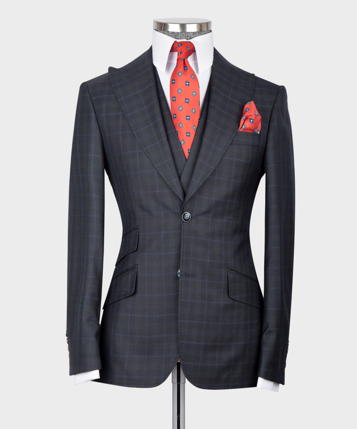 Navy Blue Three-Piece Suit - Style 04