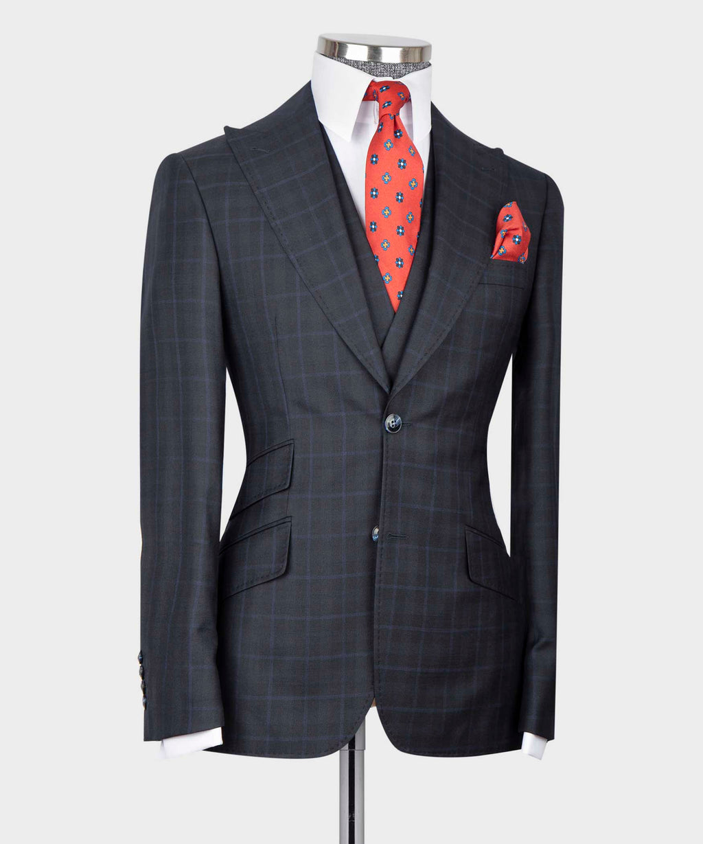 Navy Blue Three-Piece Suit - Style 04