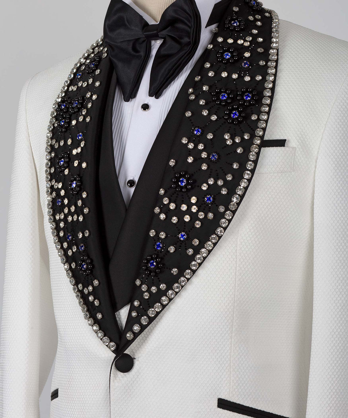 Silver Gemstone-Embellished Statement Tuxedo