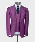 Fuchsia Golden Button Business Classic Suit