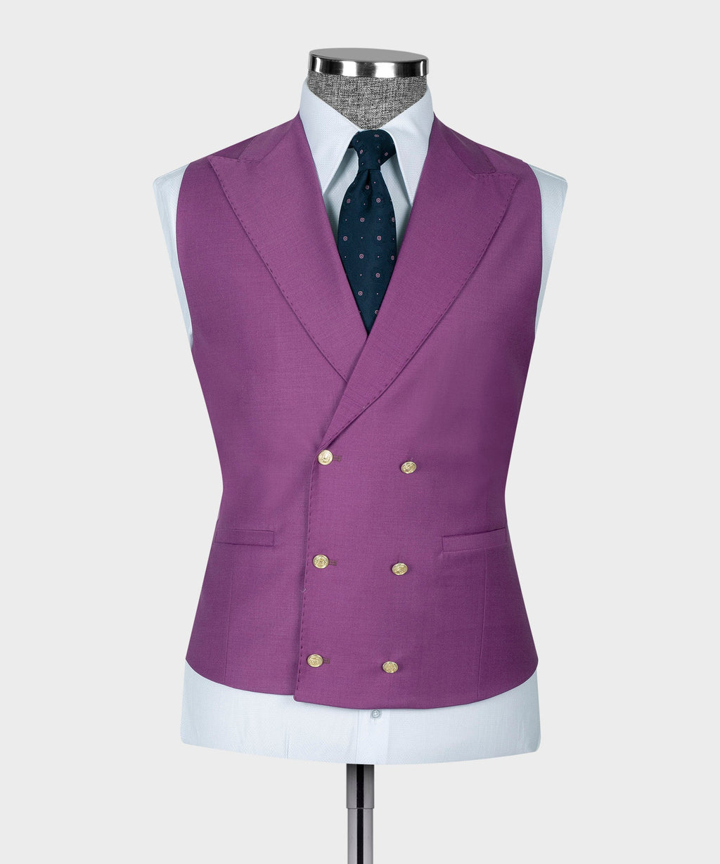 Fuchsia Golden Button Business Classic Suit
