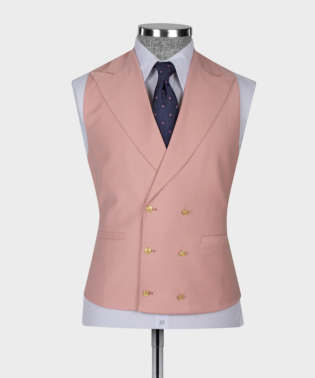 Powder Pink Golden Button Business Classic Suit