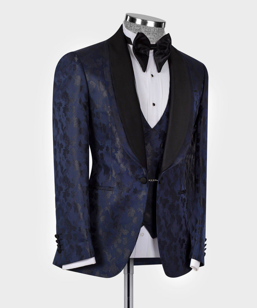 Black Double Lapel Navy Tuxedo