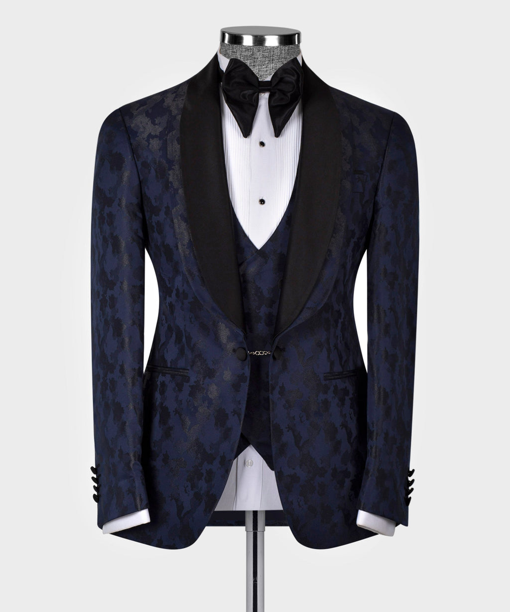 Black Double Lapel Navy Tuxedo