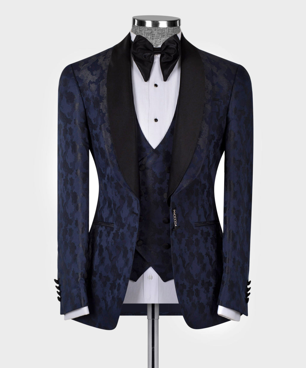 Black Double Lapel Navy Tuxedo