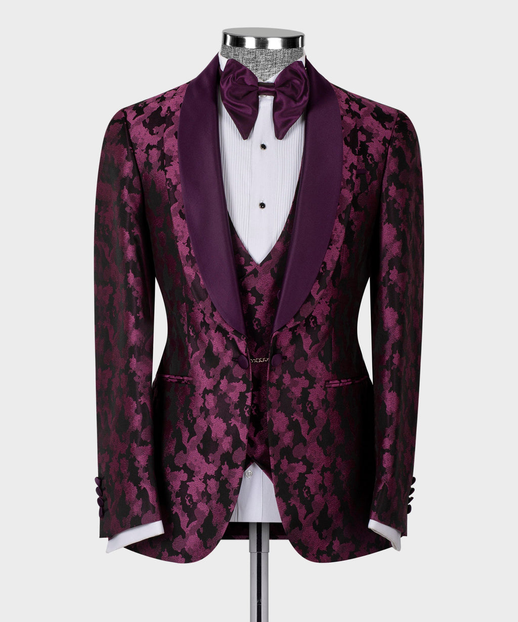 Double Lapel Purple Tuxedo