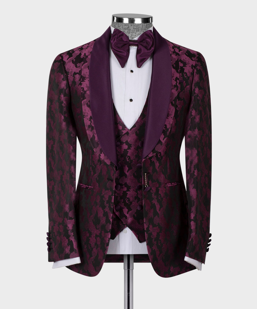 Double Lapel Purple Tuxedo