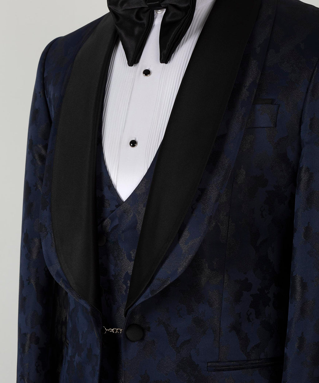 Black Double Lapel Navy Tuxedo