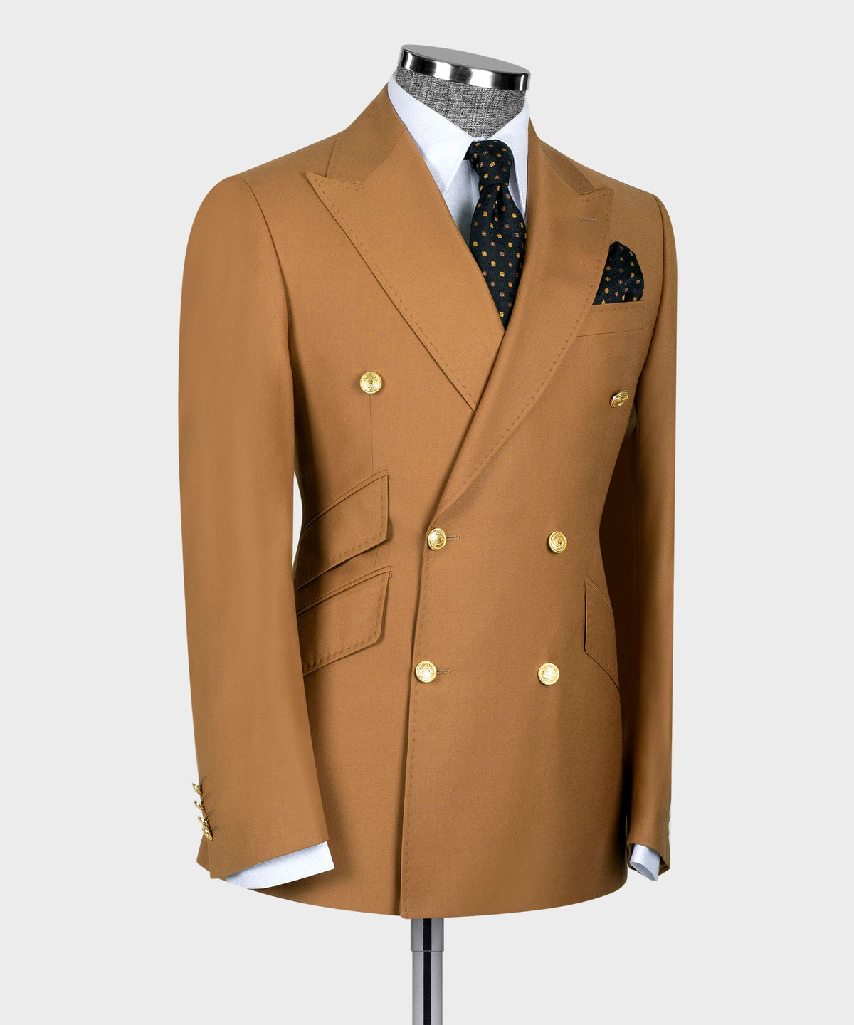 Orange Double-Breasted Suit - Style 03