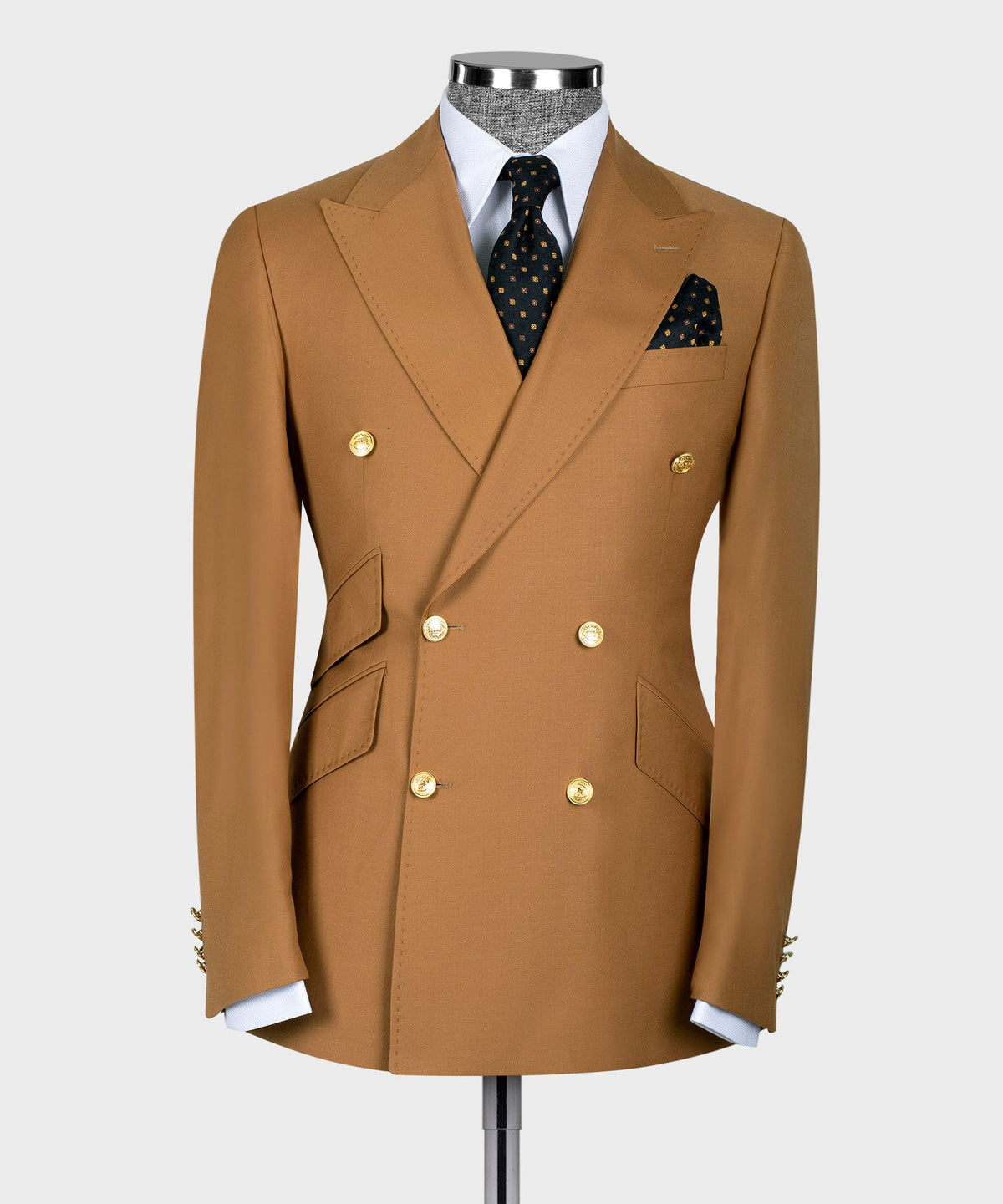 Orange Double-Breasted Suit - Style 03