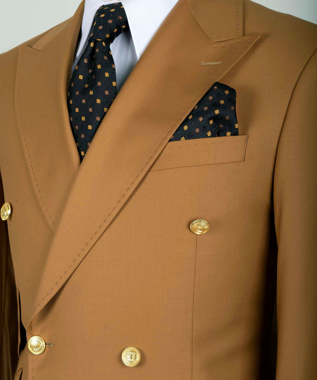 Orange Double-Breasted Suit - Style 03