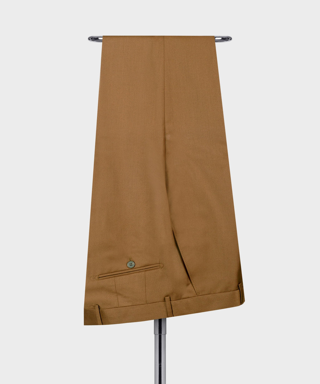 Gold Six Button Dark Camel Double-Breasted Suit