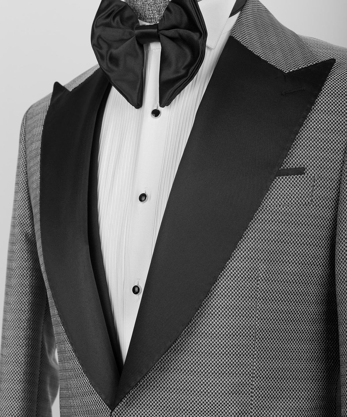 Black Satin-Lapel Gray Tuxedo