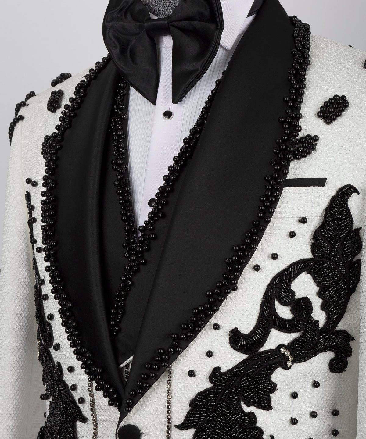 Crystal Stone Statement White Tuxedo