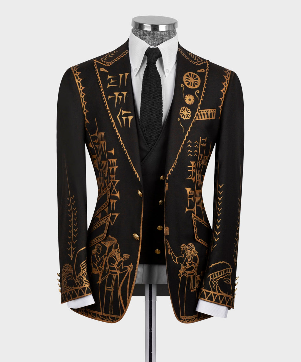 Black Art-Pattern Tuxedo - Style 01