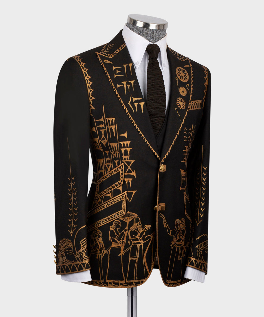 Black Art-Pattern Tuxedo - Style 01