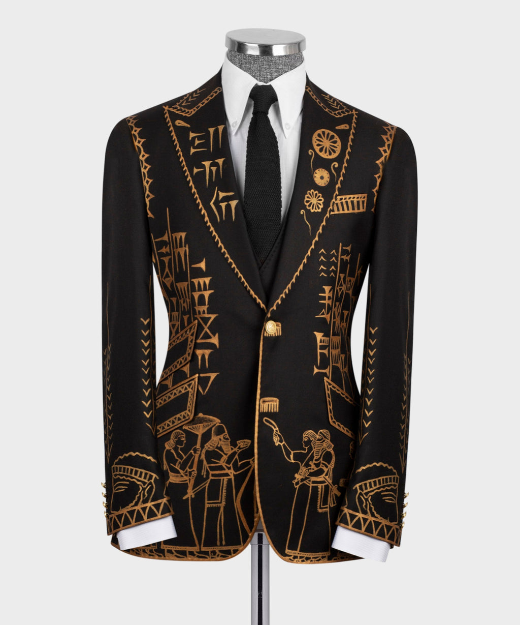 Black Art-Pattern Tuxedo - Style 01