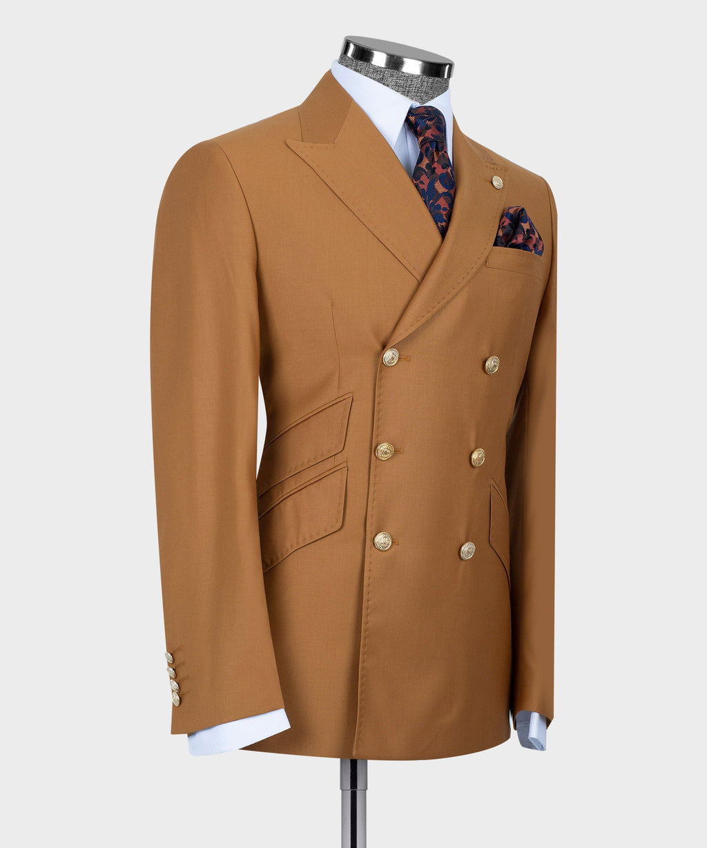 Orange Double-Breasted Suit - Style 04