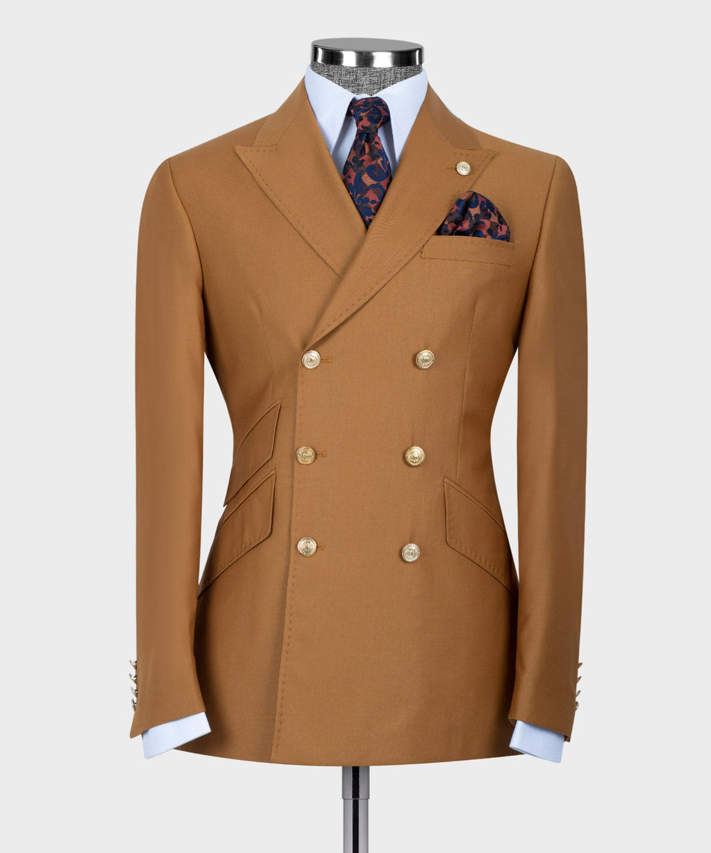 Orange Double-Breasted Suit - Style 04
