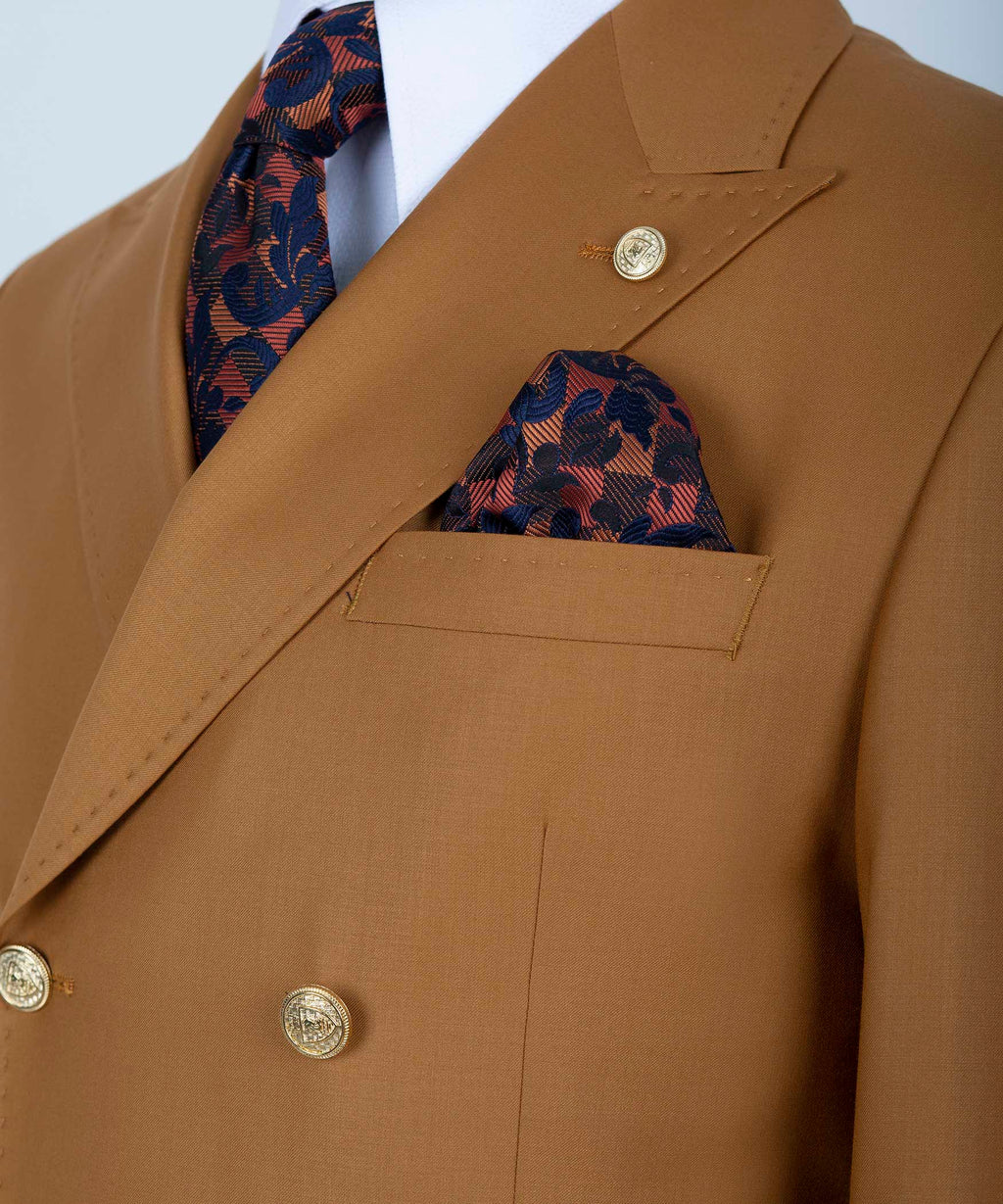 Orange Double-Breasted Suit - Style 04