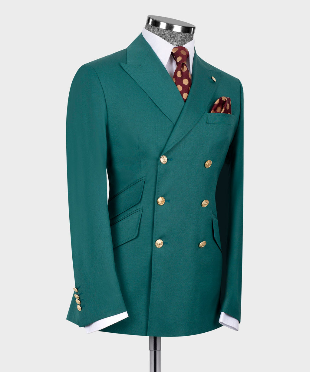 Green Double-Breasted Suit