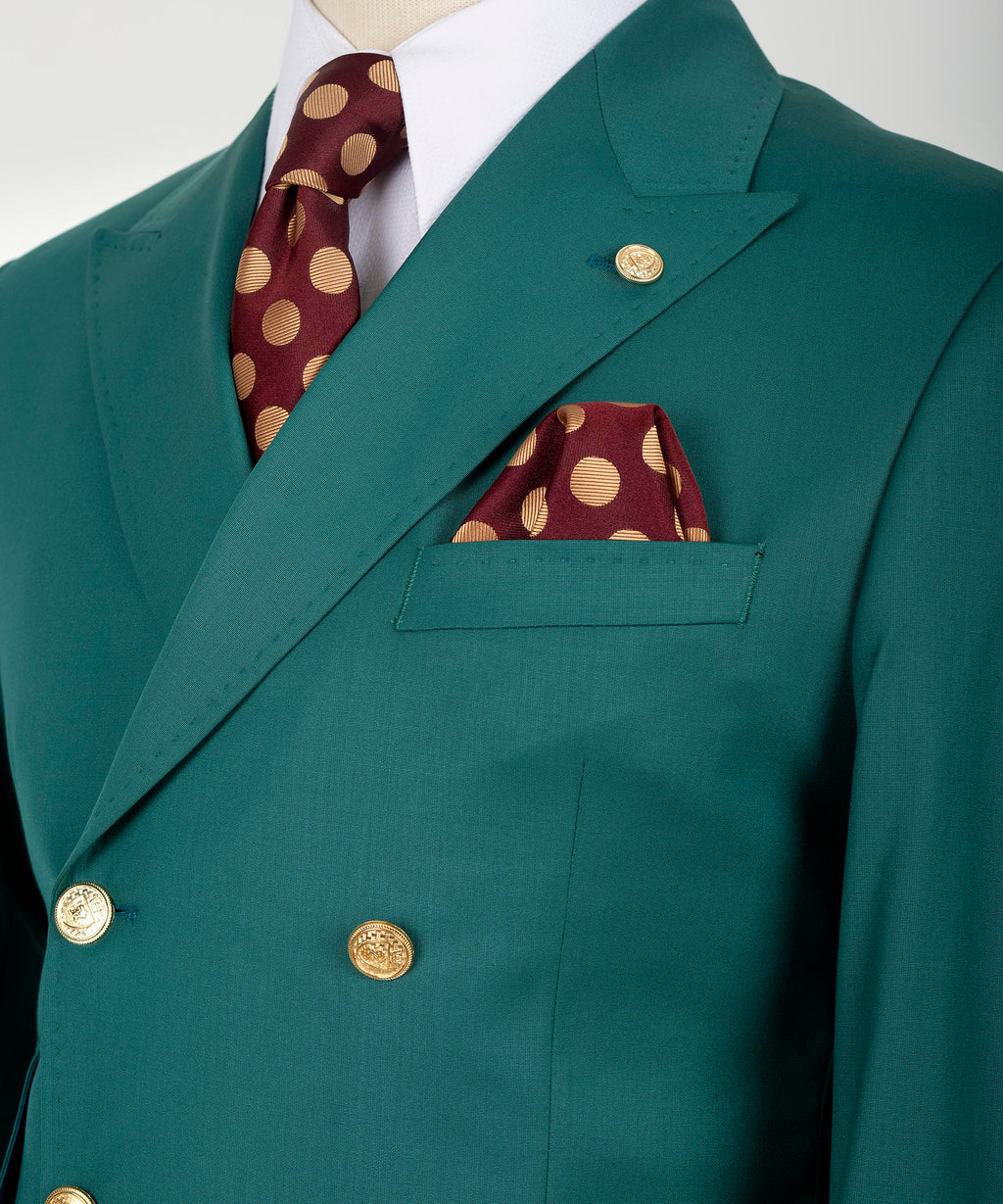 Green Double-Breasted Suit