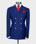 Blue Double-Breasted Suit - Style 06