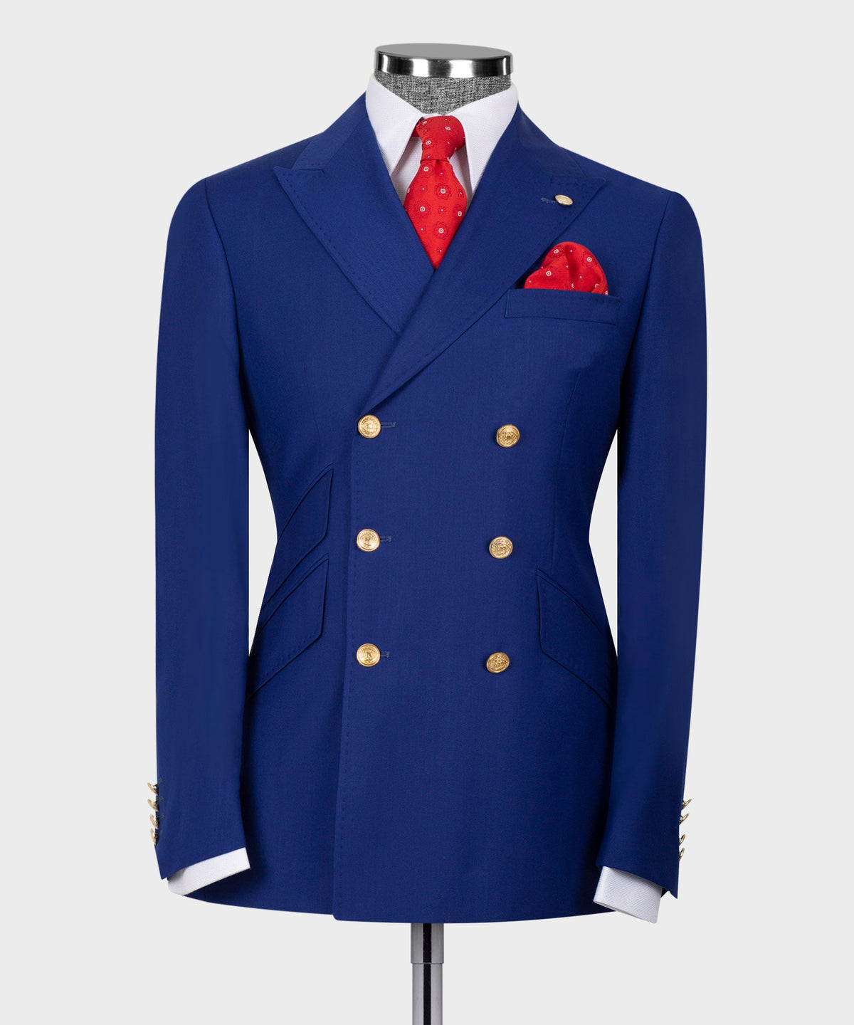 Blue Double-Breasted Suit - Style 06