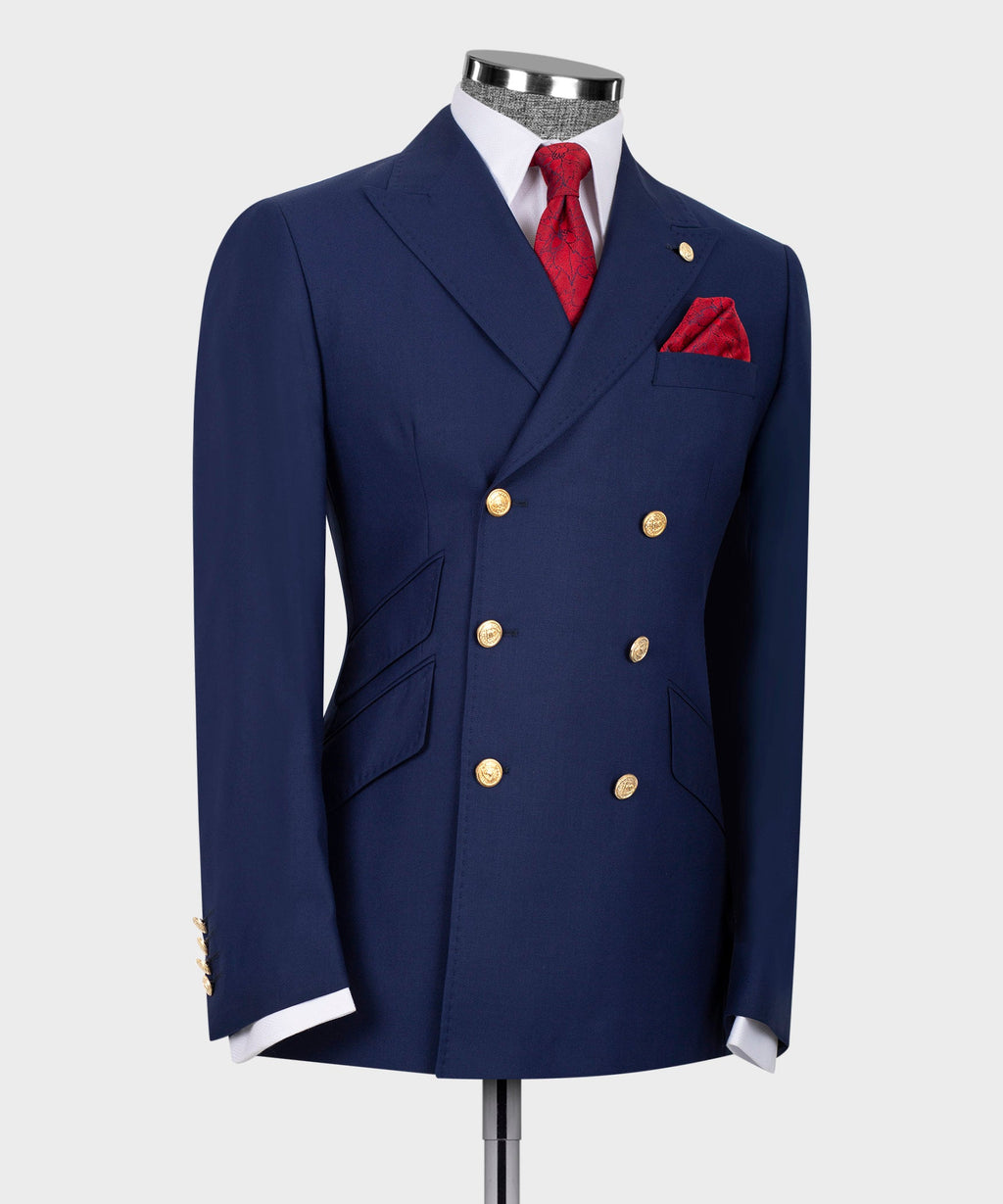 Dark Blue Double-Breasted Suit