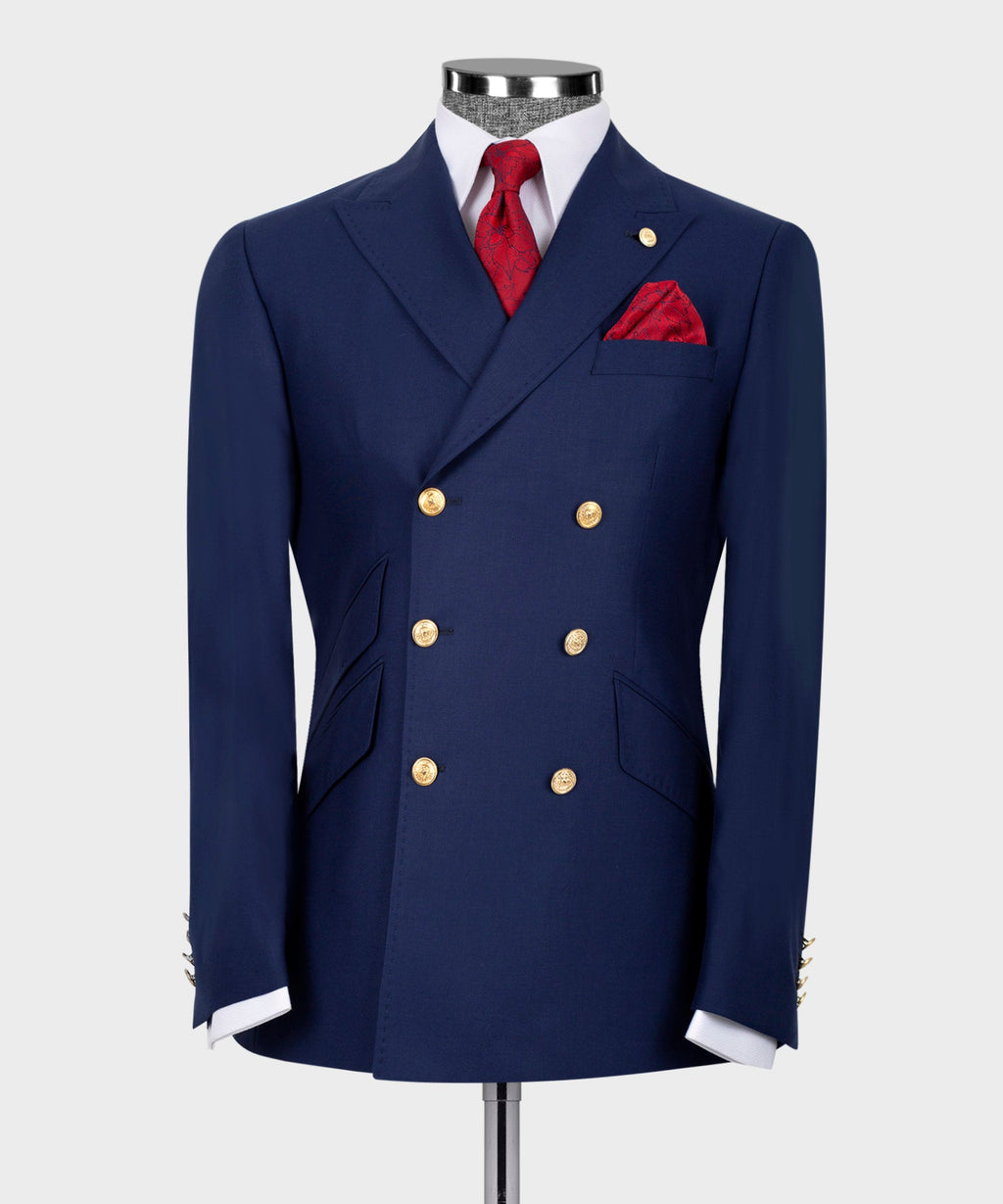 Dark Blue Double-Breasted Suit