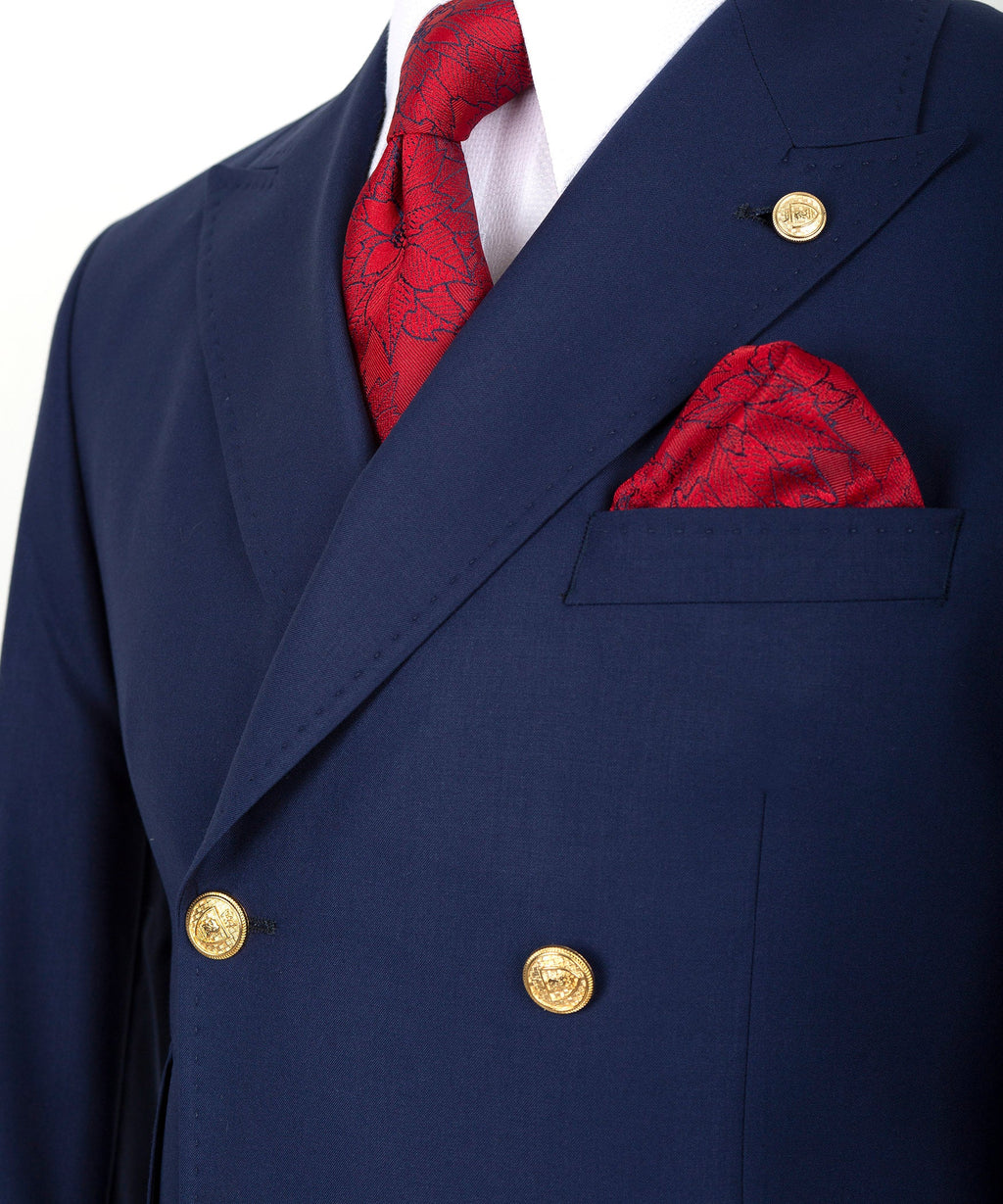 Dark Blue Double-Breasted Suit