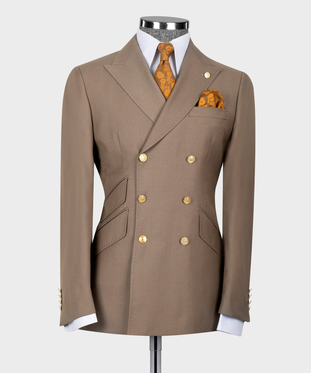 Brown Double-Breasted Suit - Style 02