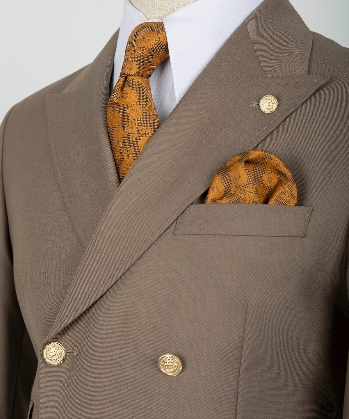 Brown Double-Breasted Suit - Style 02