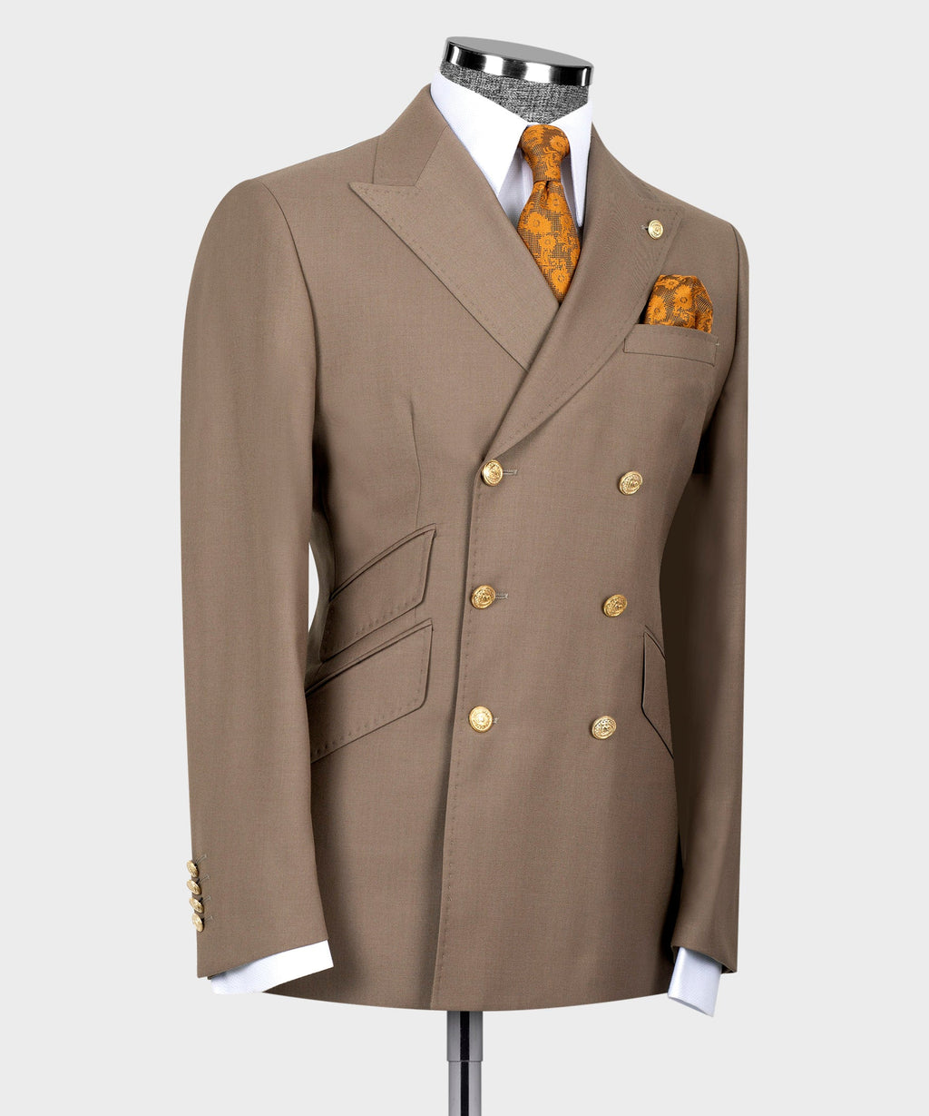 Brown Double-Breasted Suit - Style 02
