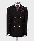 Black Double-Breasted Suit - Style 06